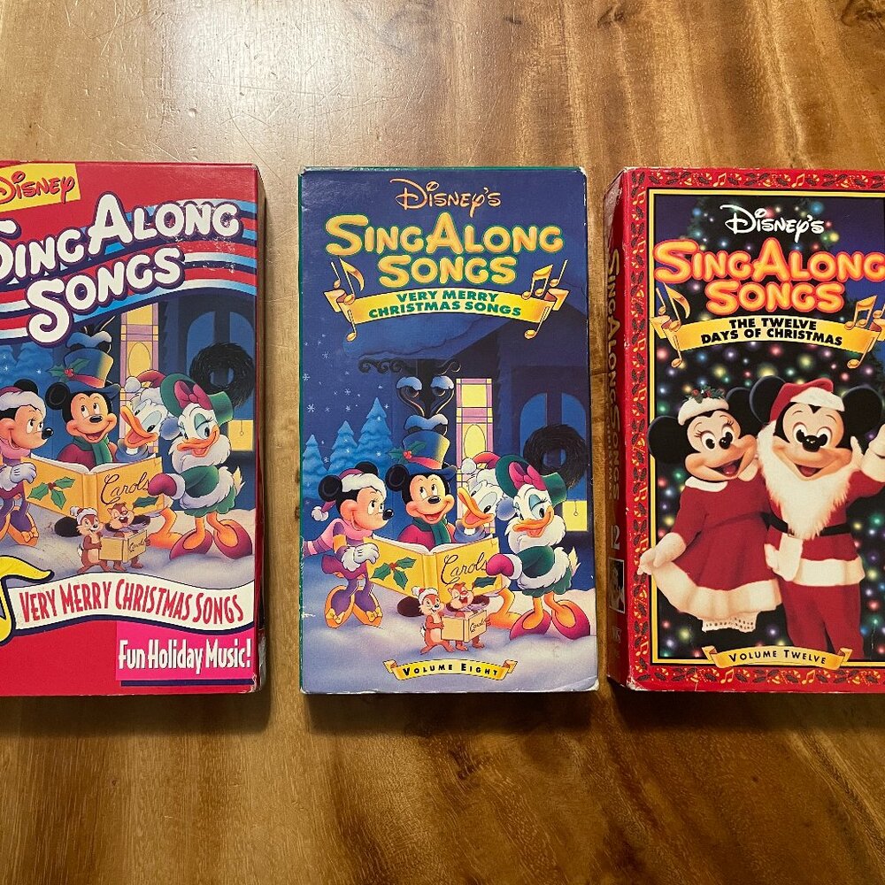 Disney Sing Along Songs Christmas VHS Tape Lot of 5